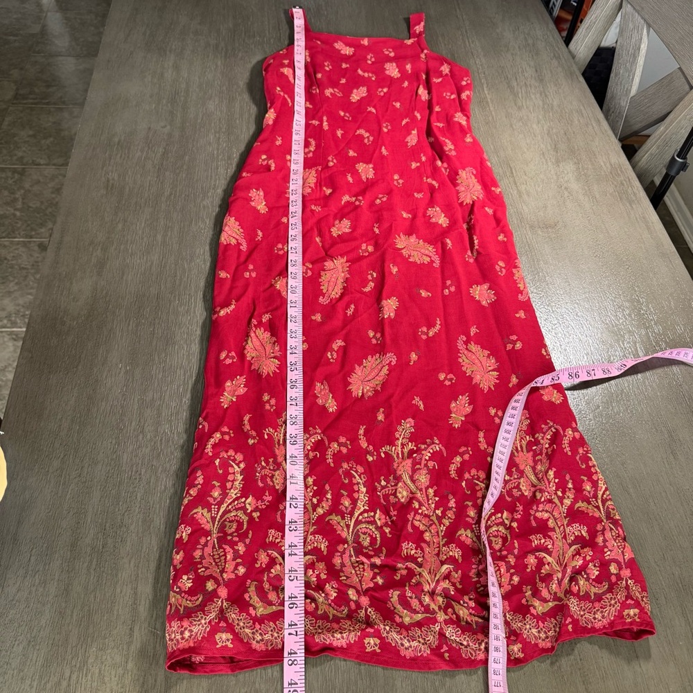 Vintage Eddie Bauer Maroon Floral Midi Dress Petite 6 - Picture 15 of 15